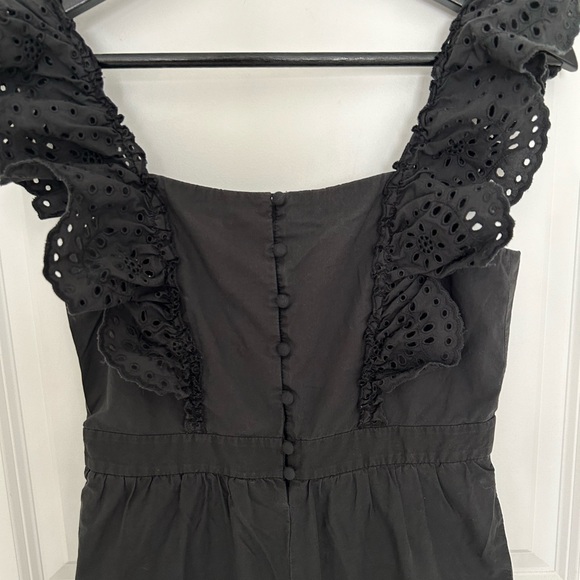 Madewell Eyelet Frilled-Strap Jumpsuit in Black - Picture 3 of 9